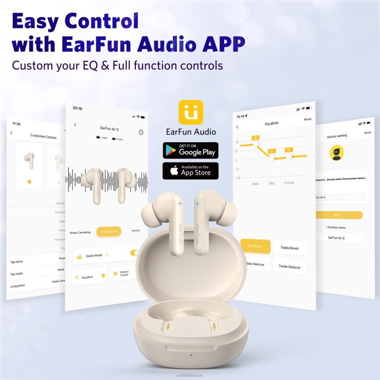 EarFun écouteurs air m B00VV10 blanc d'avoine